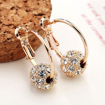 Gold Plated Bead Drop Earrings