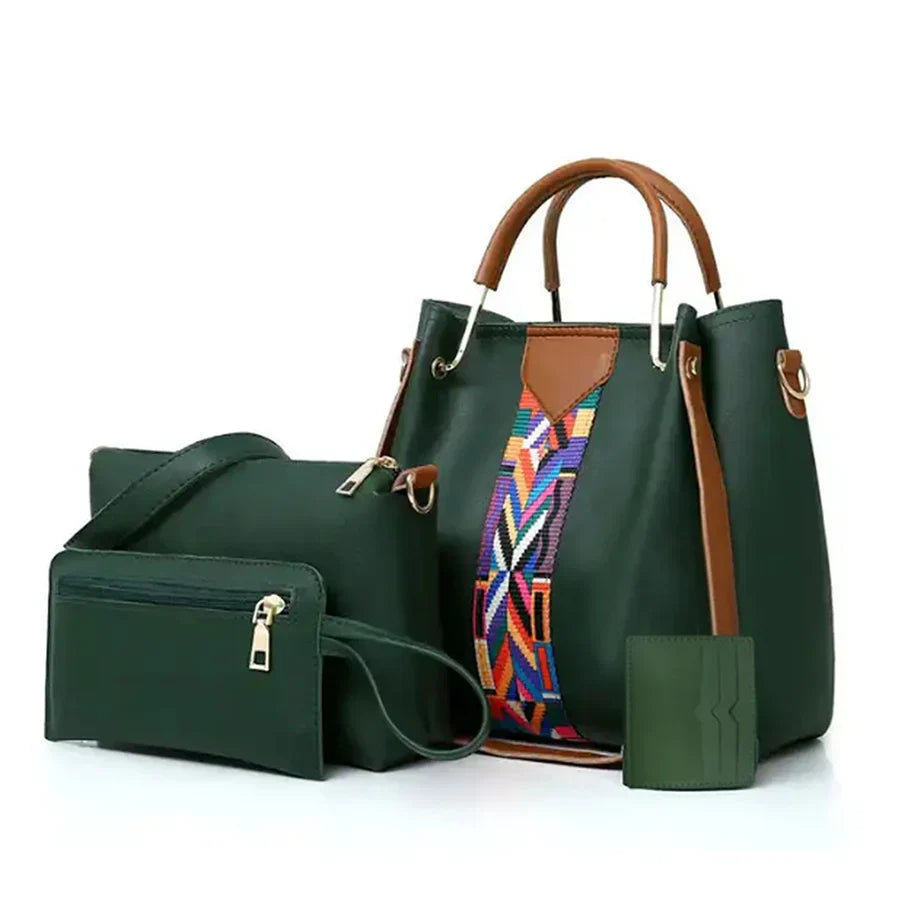 CAPRI 4 PIECE GREEN HANDBAG