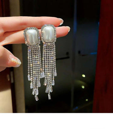 B&B Pearl Tassel Drop Earrings