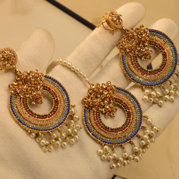 18K Gold Plated Earrings With Bindiya