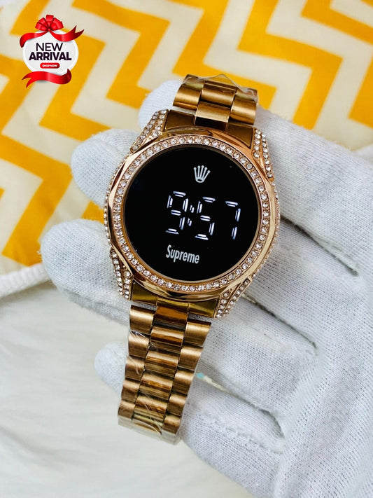 💞PREMIUM DIGITAL ROLEX SUPREME LADIES LED CHAIN WATCH  💞