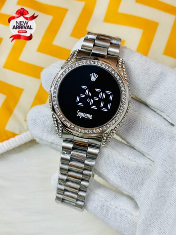 💞PREMIUM DIGITAL ROLEX SUPREME LADIES LED CHAIN WATCH  💞